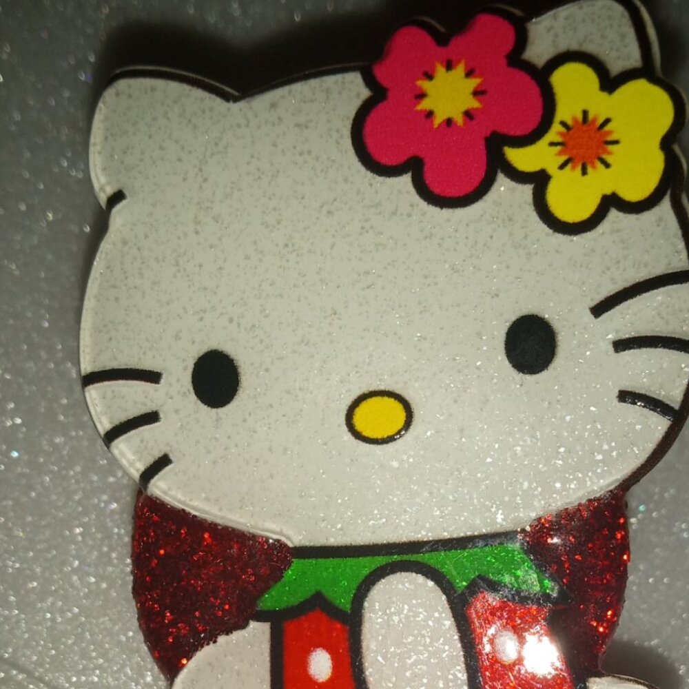 Hello Kitty We see you! Cute Retractable Lanyard with Alligator Clip Handcrafted